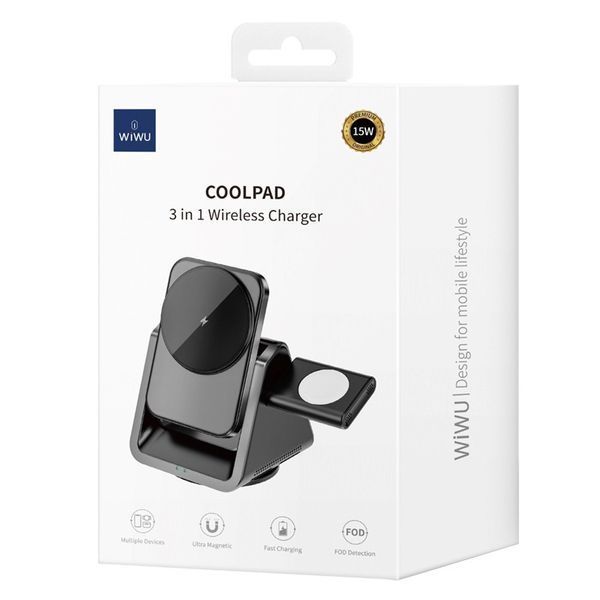 БЗП WIWU Wi-W018 3 in 1 wireless charger 68521 фото